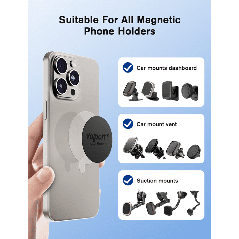 volport Mount Metal Plates Replacement 6pcs for Magnetic Phone