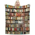 thumbnail image 6 of Library Bookshelf Fleece Throw Blanket Ultra Soft Cozy Blooming Decorative Flannel Blanket All Season for Home Couch Bed Chair Travel 50x60in, 6 of 6