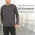thumbnail image 5 of Essential Elements Mens Active T-Shirt - Quick-Dry Athletic Workout Training Crew Neck Long Sleeve Top 5 Pack, 5 of 7