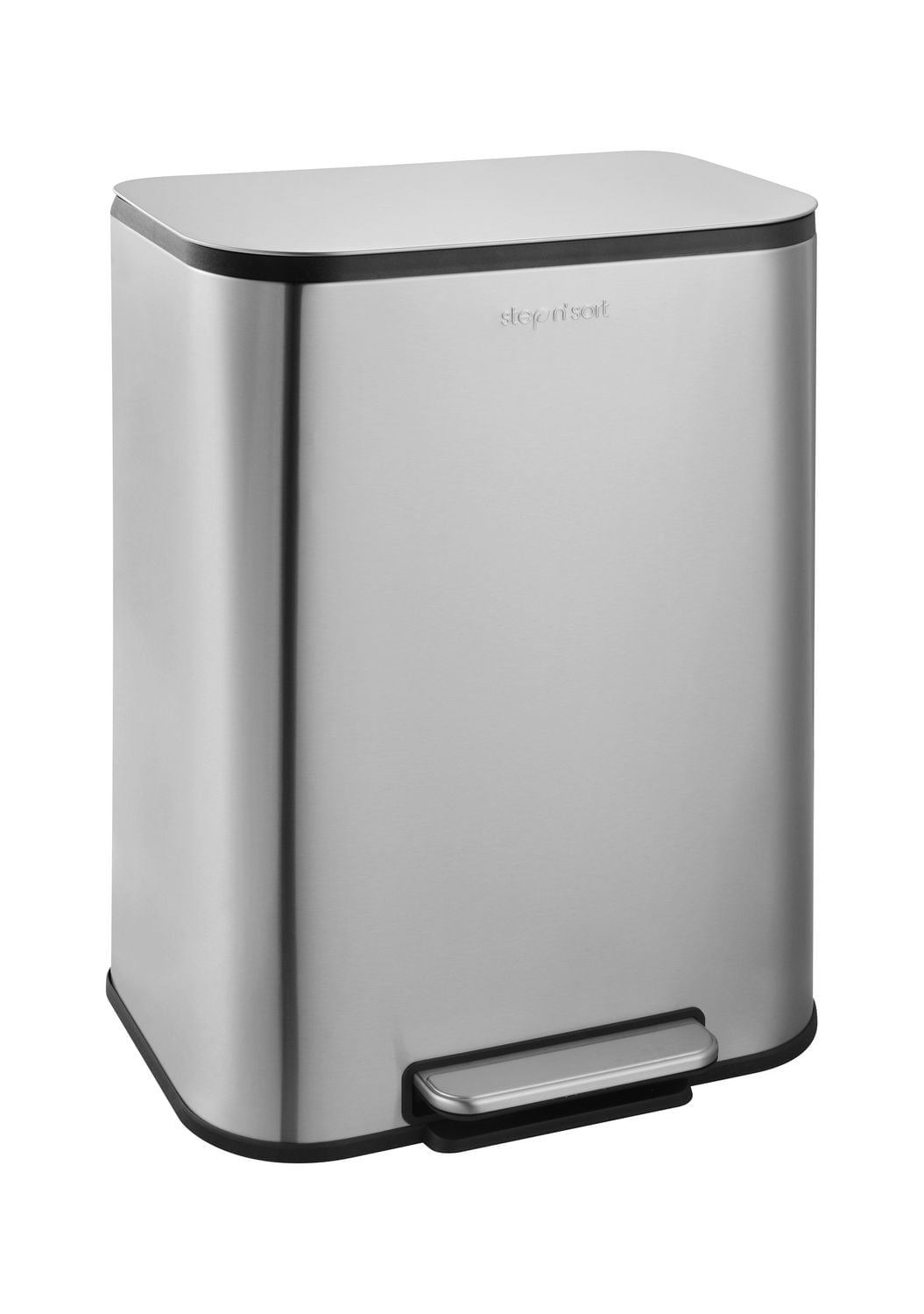 50L Stainless Steel Kitchen Trash Can – Step Pedal, Soft-Close Lid, Fingerprint Resistant, Removable Inner Bucket – Large Capacity Garbage Bin for Home & Office