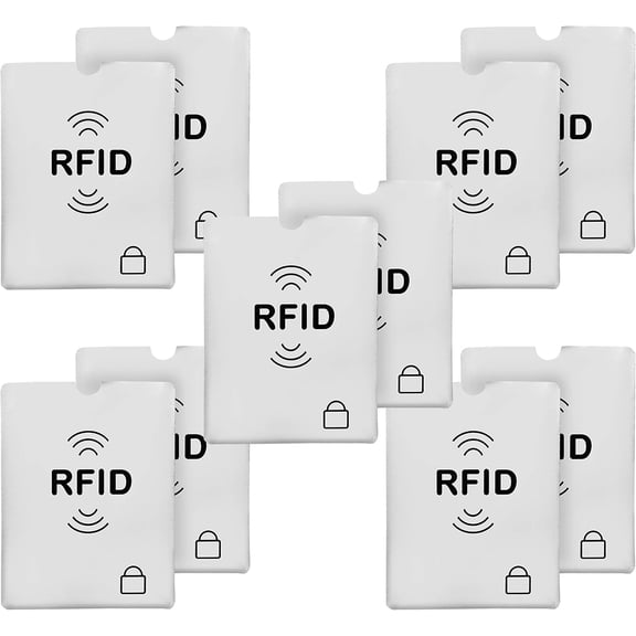 Set of 10 RFID Blocking Sleeves way to Protect your Cards from , Durable, Lightweight and Compact Design to f in any Pocket or Purse ()