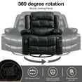 thumbnail image 2 of Manual Rocker Recliners, 360° Swivel Recliner Chair for Living Room, PU Leather Swivel Rocker Recliner with Massage and Heat, Home Theater Rocking Recliner with Cup Holder, Black, 2 of 8