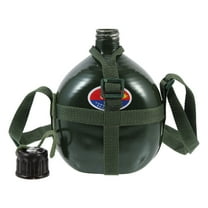 Tineasur Portable Travel Canteen Camping Water Bottle Olive Green Aluminum 1Pack