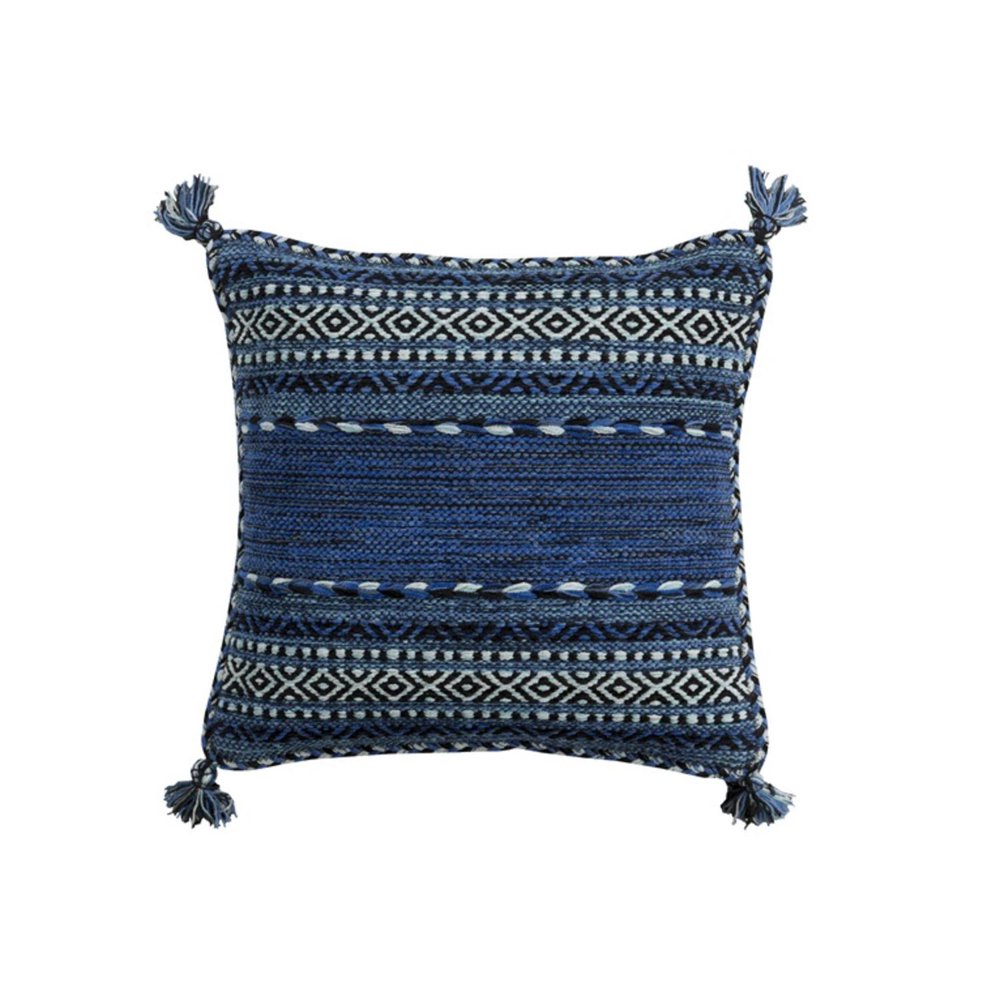 18’’ Jay and Marine Blue Southwestern Style Woven Decorative Throw