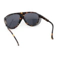 thumbnail image 4 of Mens Side Visor Oversized Flat Top Color Mirror Plastic Racer Sunglasses Matte Tortoise - Black, 4 of 4