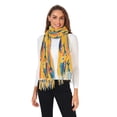thumbnail image 2 of FORMRS Womens Scarf Winter Soft Long Big Warm Shawls Wrap Tassel Scarves, Yellow Sardines Pattern, 2 of 9