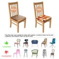 thumbnail image 5 of Orange Modern Art Geometric Seat Covers for Dining Room Chairs Set Of 4,Stretch Printed Washable Chair Seat Cover with Elastic Ties and Button,Removable Waterproof Couch Cushion Covers, 5 of 6