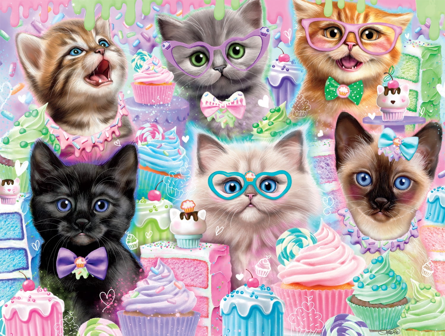 Buffalo Games Cupcake Kittens 750-Piece Interlocking Jigsaw Puzzle for Adults Ages 14+