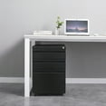 thumbnail image 3 of 3 Drawer File Cabinet with Lock, Steel Mobile Filing Cabinet on Anti-tilt Wheels, Rolling Locking Office Cabinets Under Desk for Legal/Letter Size, 3 of 11