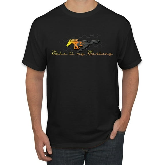 Wild Bobby, Make It My Mustang Vintage Ford Honeycomb, Cars and Trucks, Men Graphic Tee, Black, Small