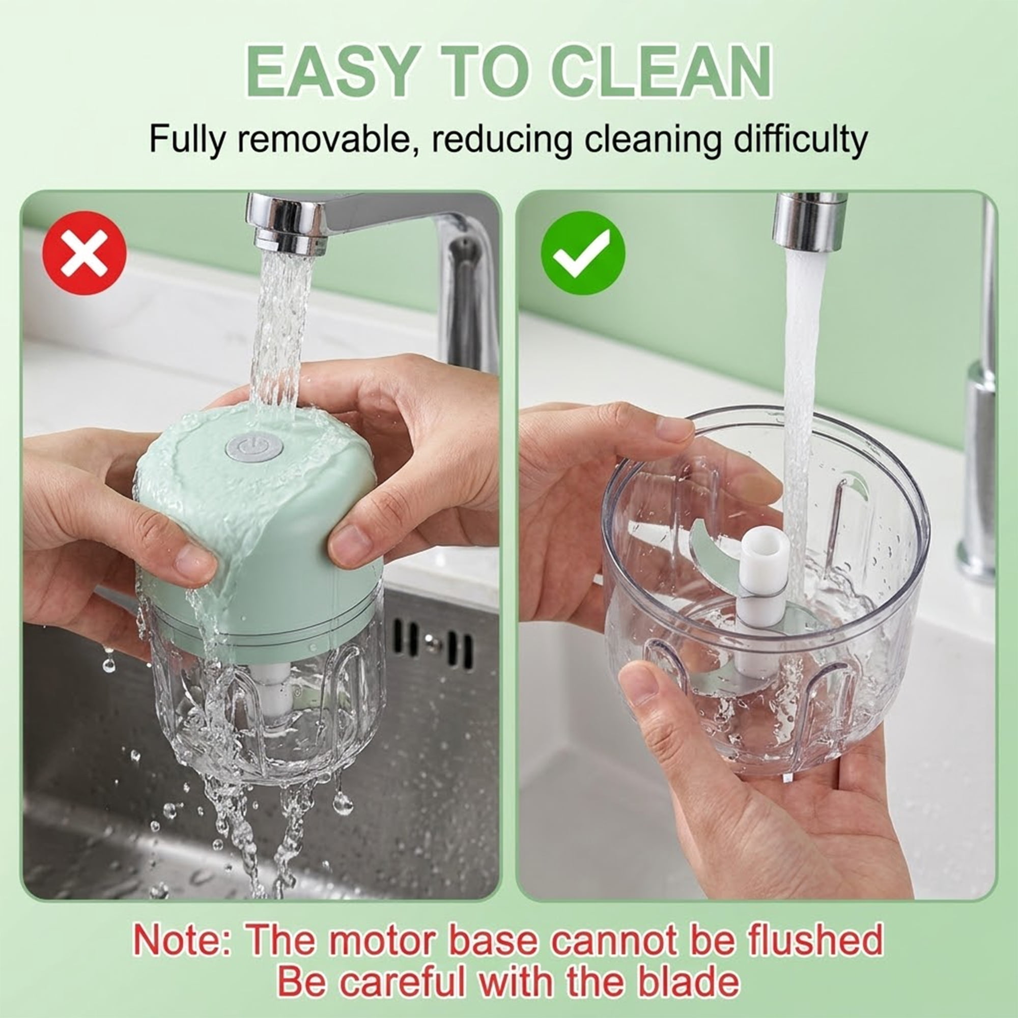 M Buder Electric Garlic Chopper ,250ml USB Charging Food Processor, Mini Vegetable Chopper for Ginger, Chili, Fruit, Meat , 304 Stainless Steel Blades