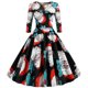 thumbnail image 1 of Mujer Moda Temperamento Cuello redondo Manga larga Estampado navideño Vestido de columpio acampanado Fridja  yut1808, 1 of 7