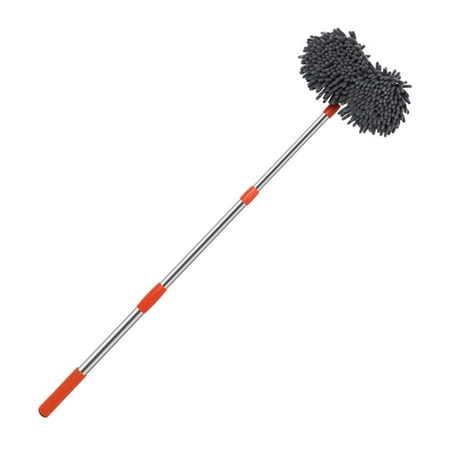

360° Cars Wash Brush Rotation Head Retractable Double Layers with Long Handle S2R5