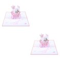 thumbnail image 2 of Naiovety 3D cumpleaños Pop Up flor saludo tarjeta de papel en blanco sobre aniversario Acción de Gracias Navidad vacaciones regalo mujeres artesanía Rosado 2piezas Naiovety CBP182855, 2 of 6