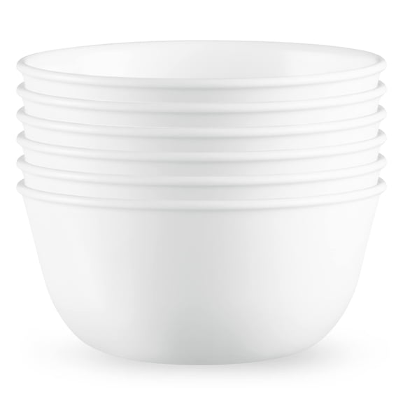 Corelle Crack Resistant Tableware Bowls, Glass White, 28 oz