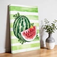 thumbnail image 3 of Canvas Wall Art Summer Watermelon Canvas Art Print Green Stripes Pictures Wall Decor for Living Room Bedroom Artwork Decorations Stretched Framed Ready to Hang 8"x10", 3 of 9
