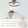 thumbnail image 4 of 20" Coffee Brown Reversible Flush Mount Ceiling Fan with Remote Control, APP Control 6-Speed Low Profile Ceiling Fan with Dimmable Light, 4 of 10
