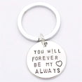 thumbnail image 2 of Carved Necklace Keychain Classic You Will Forever Be My Always Letters Printed Round Metal Tag Pendant Necklace Keychain, 2 of 2