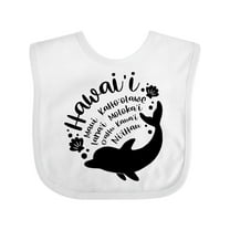 Inktastic Hawaii Islands with Dolphin Boys or Girls Baby Bib