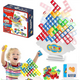thumbnail image 1 of 64-piece Tetra Tower Balancing Game, Board Game for 2 Players + Family Game, 1 of 5
