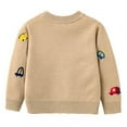 thumbnail image 3 of URMAGIC Toddler Boys Cartoon Trucks Long Sleeve Button Cardigan Sweater Coat(2-7T), 3 of 9