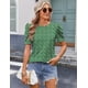 thumbnail image 3 of Blusa Zeagoo para mujer con mangas abullonadas con estampado floral, talla S, 3 of 5