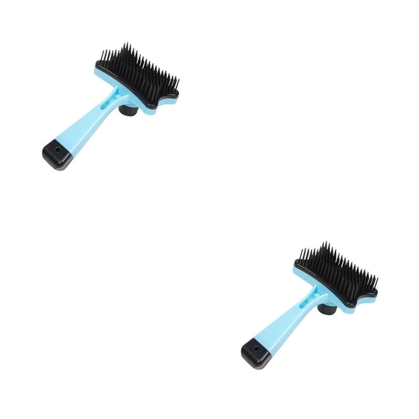Greeniant Peine para el pelo de mascotas, herramientas para peluquero, cepillo para perros, suministros de herramientas de limpieza para gatos, Azul 2Conjunto