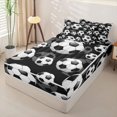 thumbnail image 2 of Homewish Football Sport Game Zipper Twin Comforter Sets with Fitted Sheet and 2 Pillowcases,Soccer Ball Gaming Zipper Bedding Set For Kids Boys,Black Reversible,4 Pieces, 2 of 7