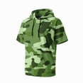 thumbnail image 5 of OIOLOYJM Hoodies for Men Sun Protection Lightweight Camo Short Sleeve Hooded T Shirts Rash Guard Quick Dry Running Casual Outfits Green M, 5 of 5