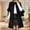Black, variant on Hueook Womens Winter Coats Long Coat Women Women's Fashion Wool Trench Coat with Notch Lapel and Flap Pockets Gray M