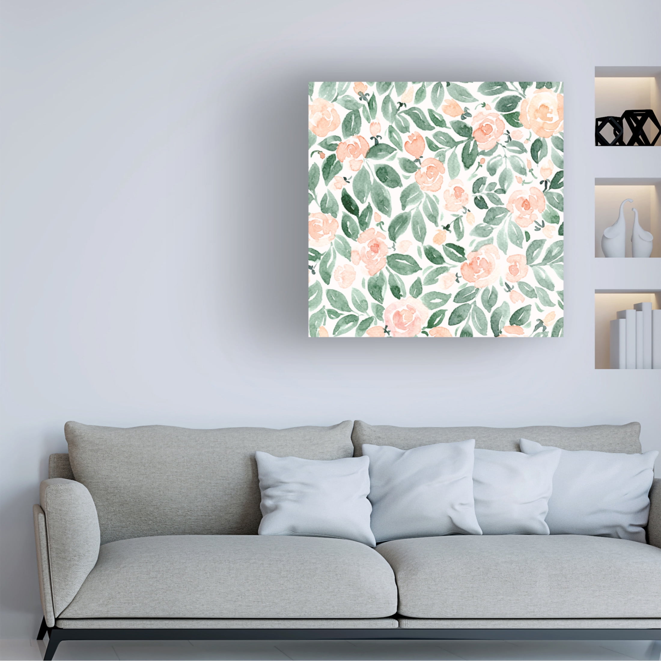 Trademark Fine Art Rosana Laiz Blursbyai Miriam flowers in coral Canvas Wall Art