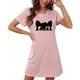 thumbnail image 5 of Camisón corto de talla grande para mujer, camisón de manga corta con estampado de pecho a la moda, camisón para mujer, 5 of 5