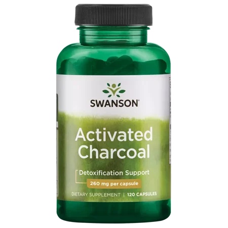 Swanson Premium Activated Charcoal Capsules, 260mg, 120 Count