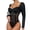 Black, variant on Women Long Sleeve Sheer Mesh Bodysuit, Sexy Black Lace Underwire Shapewear, Perspective See Through Lingerie Hourglass Figure Shaping Jumpsuit