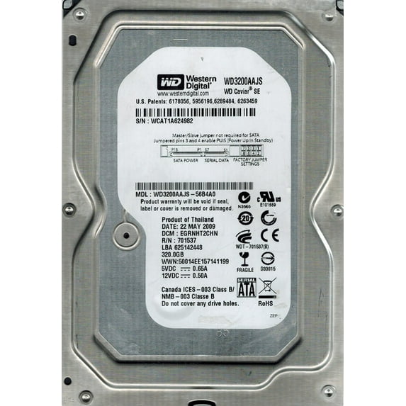 Western Digital WD3200AAJS-56B4A0 320GB DCM: EGRNHT2CHN