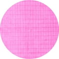 thumbnail image 1 of Ahgly Company Indoor Round Solid Pink Modern Area Rugs, 6' Round, 1 of 4