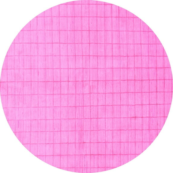 Ahgly Company Indoor Round Solid Pink Modern Area Rugs, 6' Round