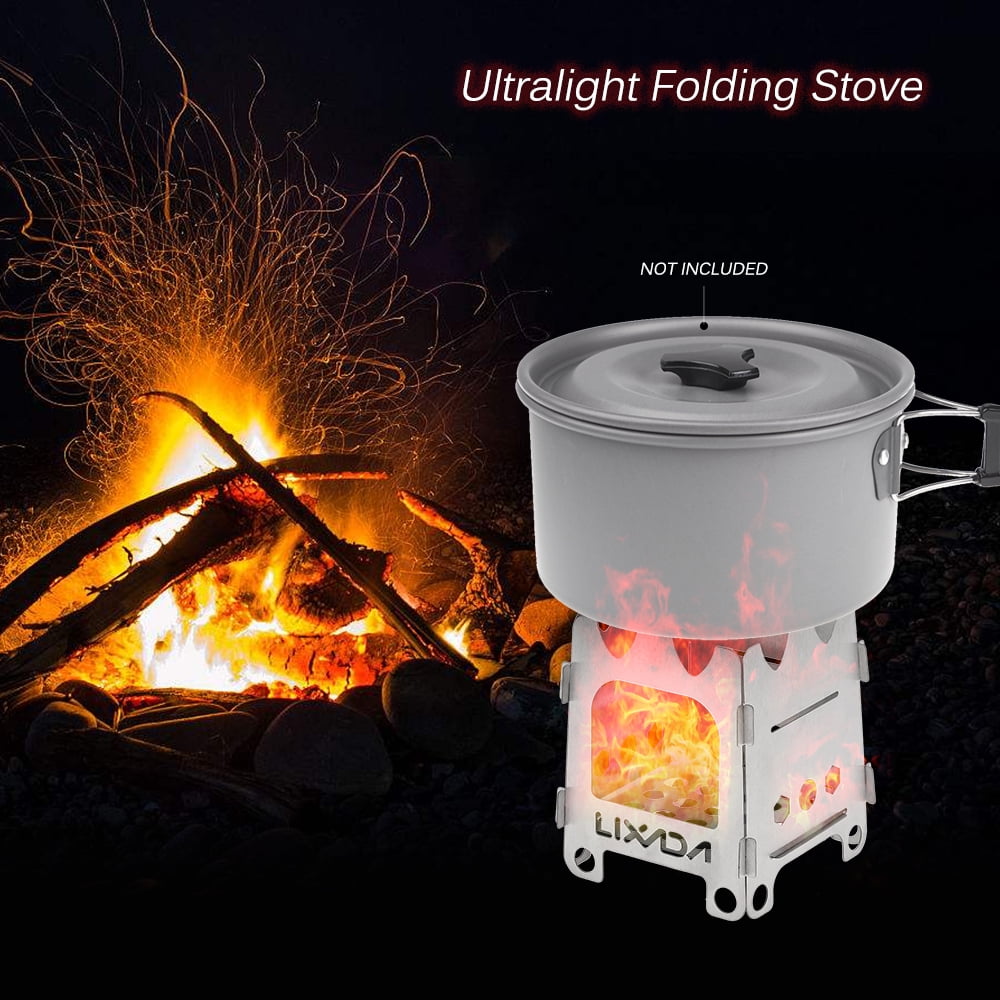 Titanium Outdoor Camping Stove Portable  Folding Wood Stove Pocket Stove Camping Fishing Hiking
