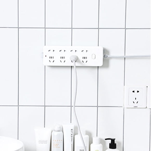 Graflsoa No-Drill Self-Adhesive Power Strip Holder in Blue, Wall-Mounted Organizer for Home and Office, Durable ABS Material, Easy Installation, 3Kg Load Capacity, 10x4cm Size.