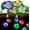 4PC SET, variant on Solar Floating Lotus Flower Pool LED Lights - w/ Crysal Relfecting Anchor, Color Changing, Waterproof Pond Lily Pad Light Decor with Automatic Lights & Solar Panel - 1PC, Purple
