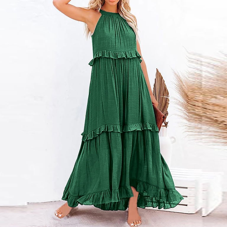 slim fit dress slacks Venus Halter Maxi Dress | Iceberg Green main image 1