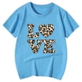 thumbnail image 4 of JAJAHO Girls Graphic Tee Shirt Short Sleeve Crew Neck Casual Leopard Love Letter Printed Cute Summer Tshirts For Kids 3-13 Years Soft Tops, 4 of 4