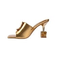thumbnail image 3 of Ninety Union Lady Couture Casino Jeweled Metallic Square Heel Slide, Gold, 12, 3 of 5