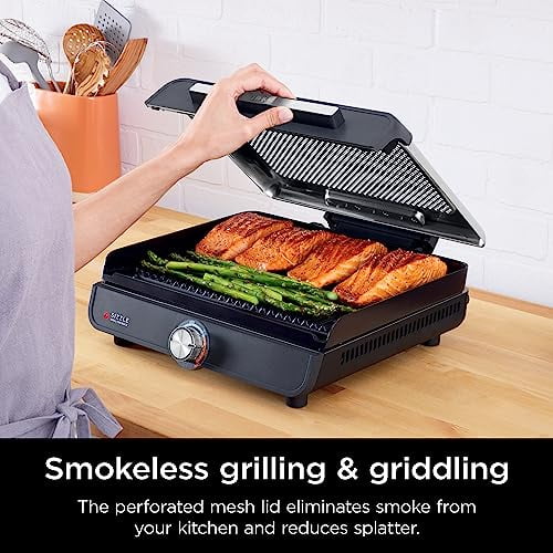 Ninja Griddle And Indoor Grill 14 Electric Grill For Steak Burgers Salmon Veggies And More Pancake Griddle Nonstick Dishwasher Safe 500F