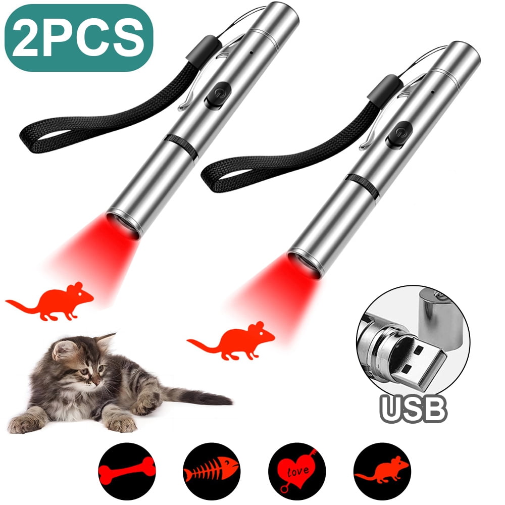 2PCS Cat Laser Toy, Red Dot LED Light Pointer Interactive Cat Toys for