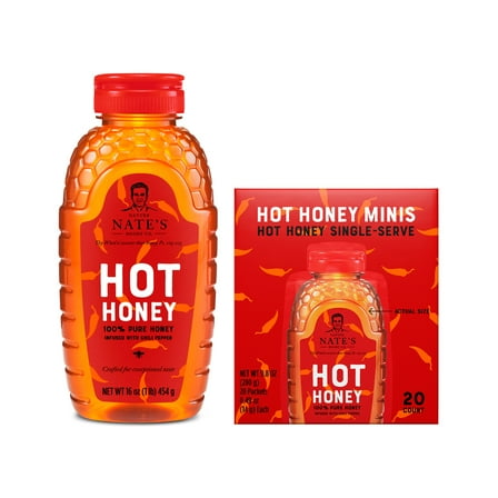 Nature Nate's Hot Honey 16oz   Nature Nate's Hot Honey Mini's