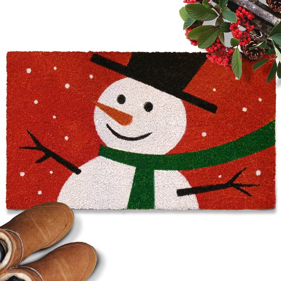 30*17inches Snowman Doormat , Snowman Door Mat Outdoor, Merry Christmas Door Mat Coir, Christmas Door Mat Funny, Christmas Mats Front Door, Snowman Rug, Snowman Welcome Mat