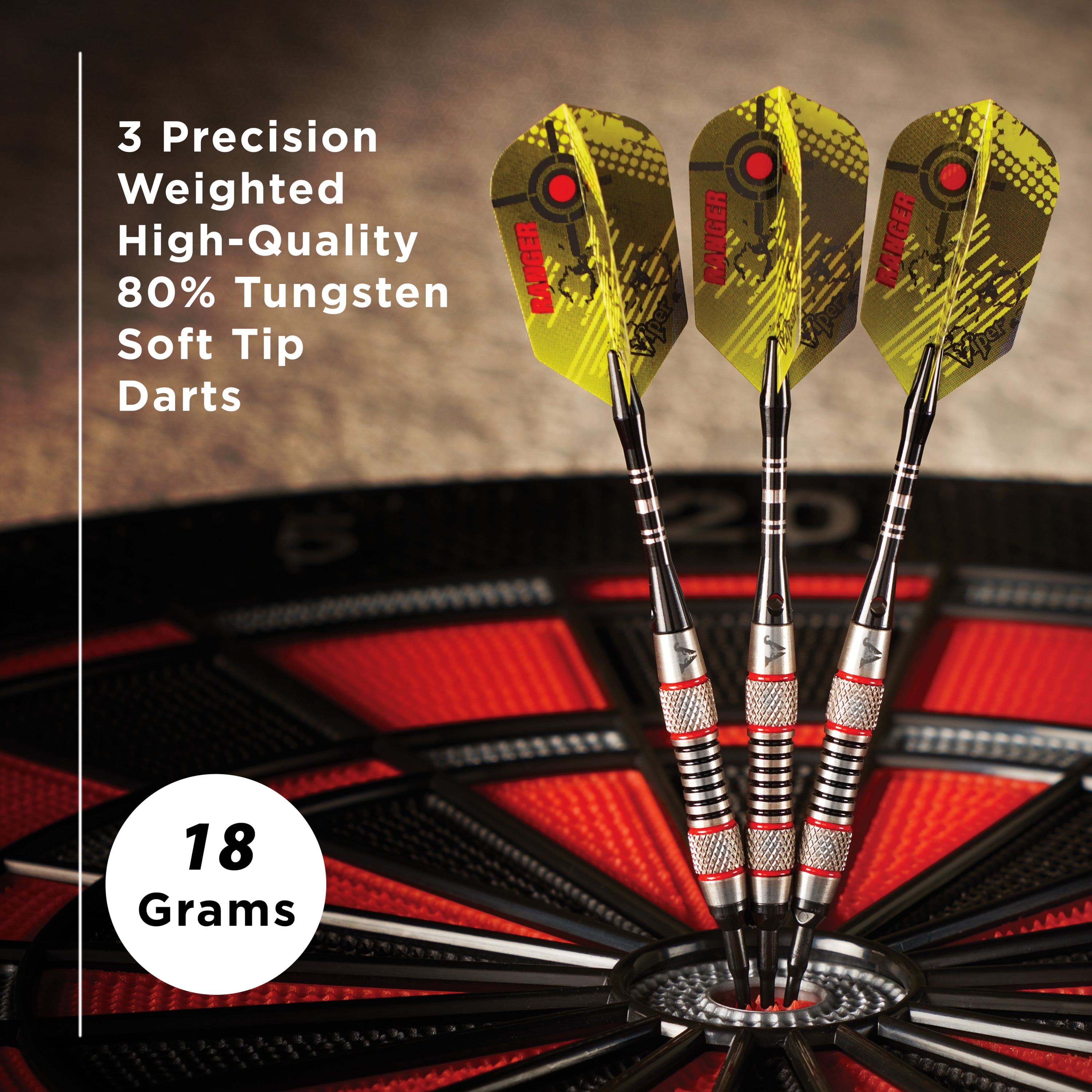 Viper Ranger 80% Tungsten Professional Soft Tip Dart Set, 18 Grams
