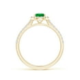 thumbnail image 2 of ANGARA Natural Oval Emerald Halo Ring with Diamond Accents in 14K Yellow Gold for Women (Size-7x5mm) | May Birthstone, Birthday, Anniversary, Jewelry Gift for Women | Natural Emerald Ring, 2 of 10
