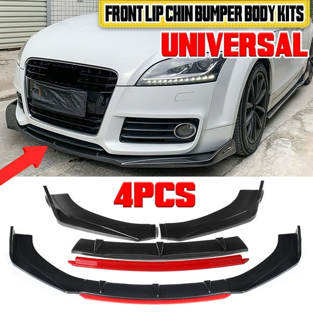 3 Piece Universal Car Front Lip Chin Bumper Splitter Diffuser Spoiler Body  Kits For Honda For Audi For Benz For BMW For Subaru